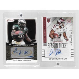 Lot of 2 Football Autograph Cards Gartrell Johnson & Josh Robinson